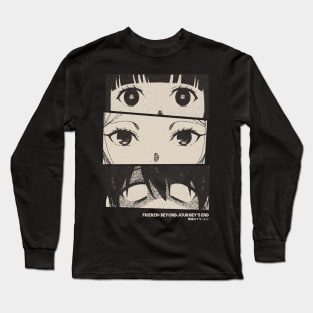 Frieren Party Gloomy Halftone Fanart Design Long Sleeve T-Shirt